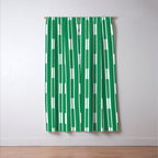 Geometric Striped Geo Chain Vertical Pattern in Kelly Green and White Window Curtain Gallery Image 3