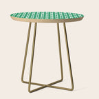 Geometric Striped Geo Chain Vertical Pattern in Kelly Green and White Side Table Gallery Image 1