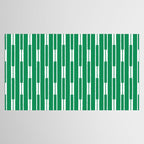 Geometric Striped Geo Chain Vertical Pattern in Kelly Green and White Tablecloth Gallery Image 2