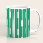 Geometric Striped Geo Chain Vertical Pattern in Kelly Green and White Coffee Mug Gallery Image 1