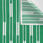 Geometric Striped Geo Chain Vertical Pattern in Kelly Green and White Wall Tapestry Gallery Image 3