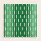 Geometric Striped Geo Chain Vertical Pattern in Kelly Green and White Wood Wall Art Gallery Image 1