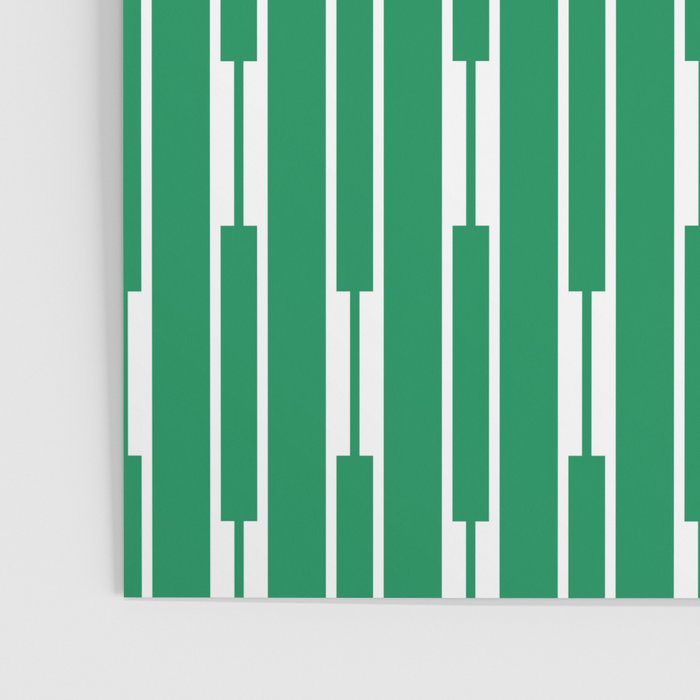 Geometric Striped Geo Chain Vertical Pattern in Kelly Green and White Poster Gallery Image 3