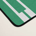 Geometric Striped Geo Chain Vertical Pattern in Kelly Green and White Desk Mat Gallery Image 4