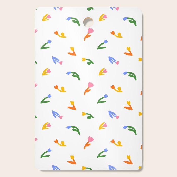 Colorful flower art patterm Cutting Board Gallery Image 1