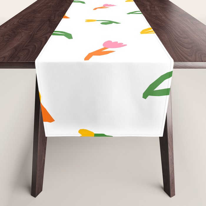 Colorful flower art patterm Table Runner Gallery Image 1