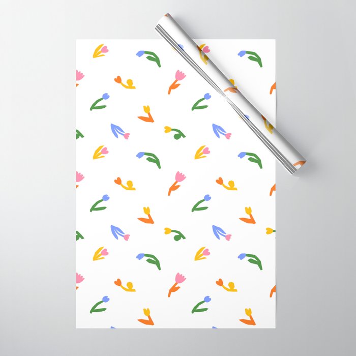 Colorful flower art patterm Wrapping Paper Gallery Image 1