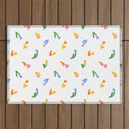 Colorful flower art patterm Outdoor Rug Gallery Image 1