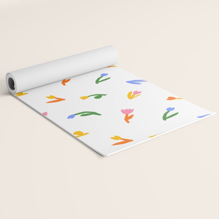 Colorful flower art patterm Yoga Mat Gallery Image 2