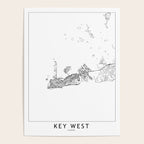Key West White Map Poster Gallery Image 4