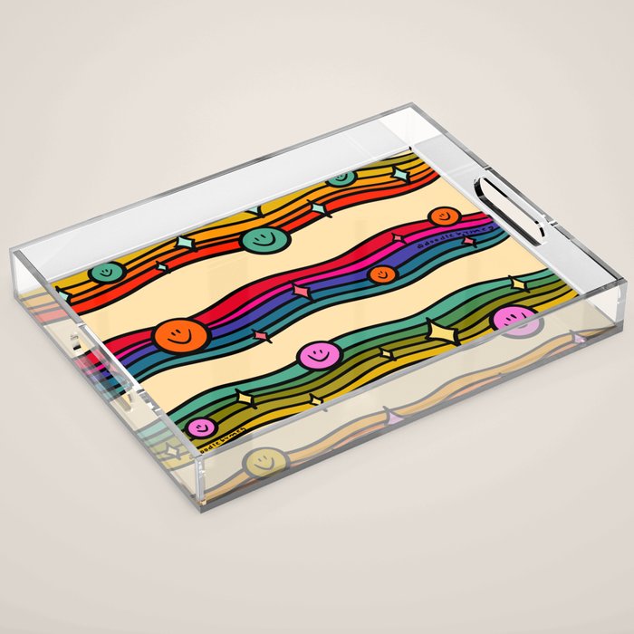 Smiley Print Acrylic Tray Gallery Image 1