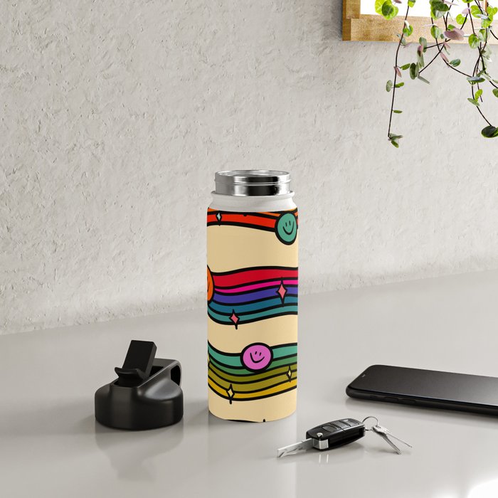 Smiley Print Water Bottle Gallery Image 4