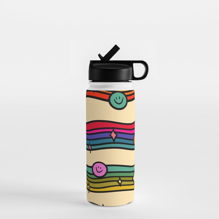 Smiley Print Water Bottle Gallery Image 1