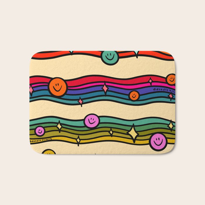 Smiley Print Bath Mat Gallery Image 1