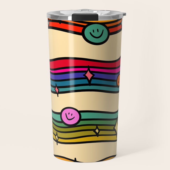 Smiley Print Travel Mug Gallery Image 1