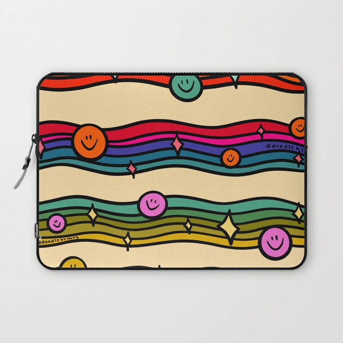 Smiley Print Laptop Sleeve Gallery Image 1