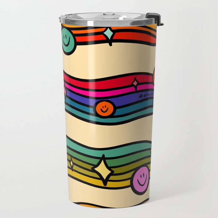 Smiley Print Travel Mug Gallery Image 2