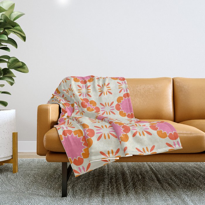 Sixties Tile Throw Blanket Gallery Image 1