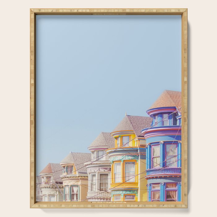 Haight Ashbury Victorian Houses - San Francisco Photography Serving Tray Gallery Image 1