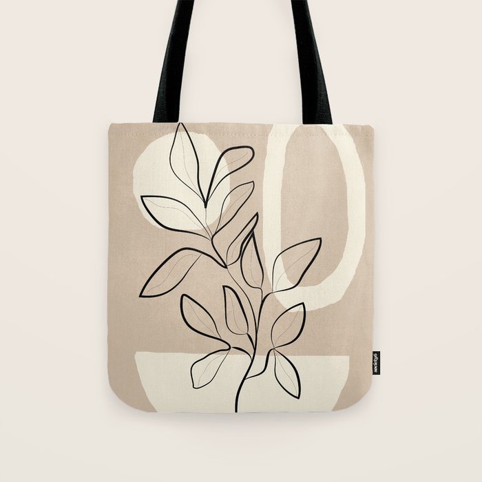 Abstract Minimal Plant 7 Tote Bag Gallery Image 1