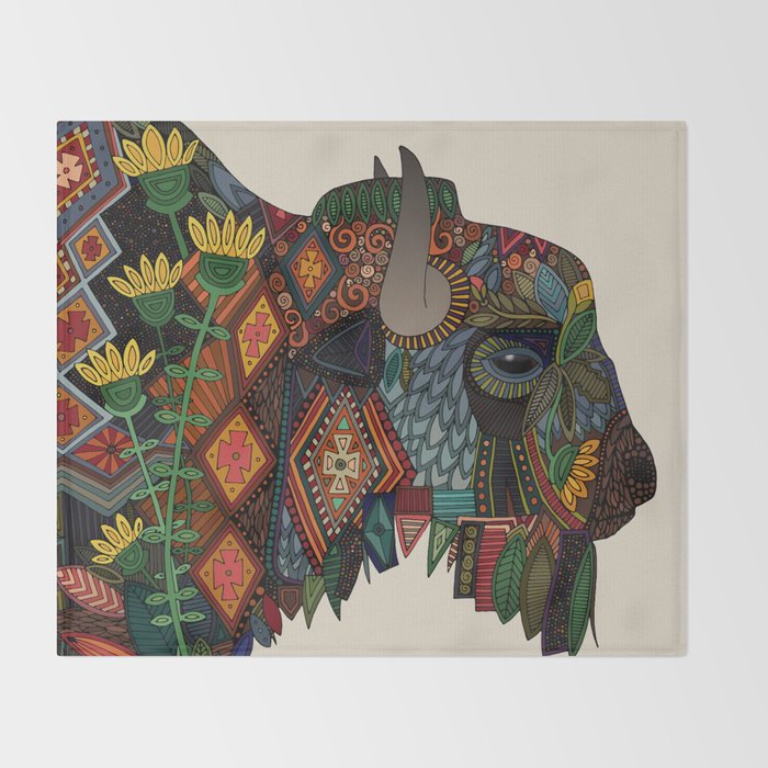 bison bone beige Throw Blanket Gallery Image 2