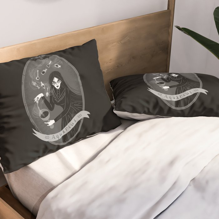 Aquarius Witchy Zodiac Pillow Sham Gallery Image 2