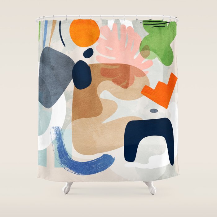 minimal shapes abstract 2 Shower Curtain Gallery Image 1