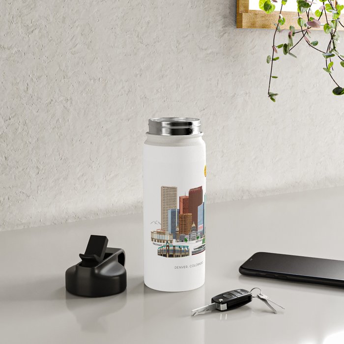 Denver Skyline Water Bottle Gallery Image 4