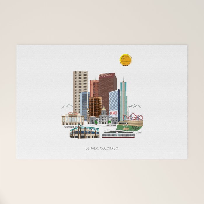 Denver Skyline Welcome Mat Gallery Image 1