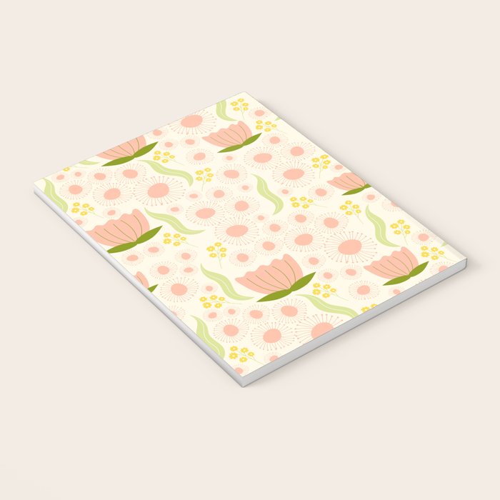 Peach pink flowers pattern Notebook Gallery Image 3