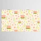 Peach pink flowers pattern Tablecloth Gallery Image 2