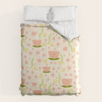 Peach pink flowers pattern Comforter Gallery Image 6