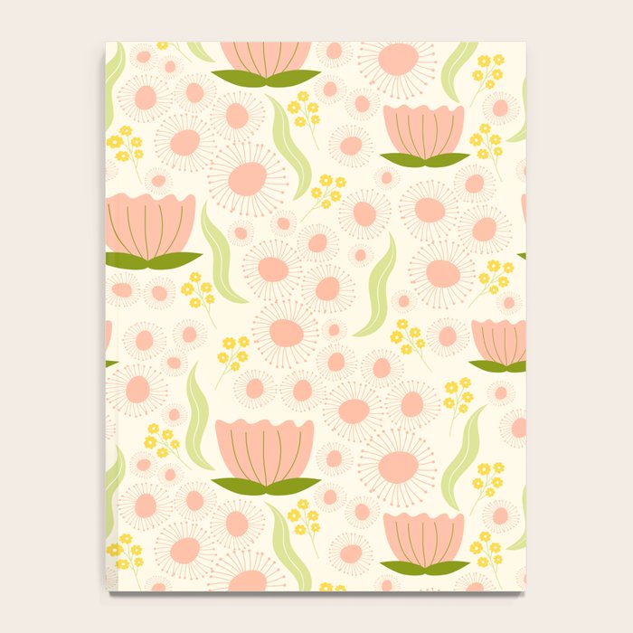 Peach pink flowers pattern Notebook Gallery Image 4