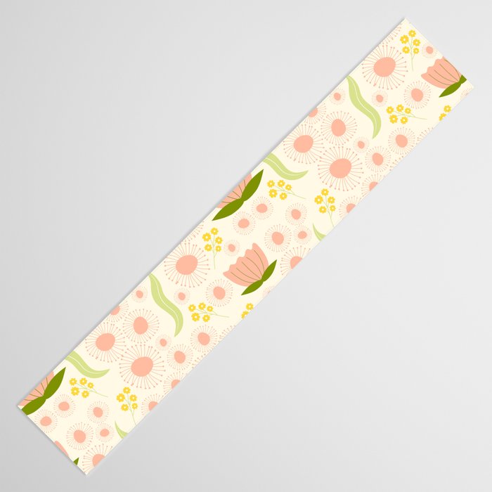 Peach pink flowers pattern Table Runner Gallery Image 3