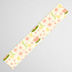 Peach pink flowers pattern Table Runner Gallery Image 3