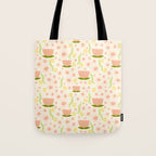 Peach pink flowers pattern Tote Bag Gallery Image 1
