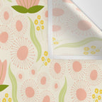 Peach pink flowers pattern Wall Tapestry Gallery Image 3