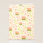 Peach pink flowers pattern Stationery Card Gallery Image 2