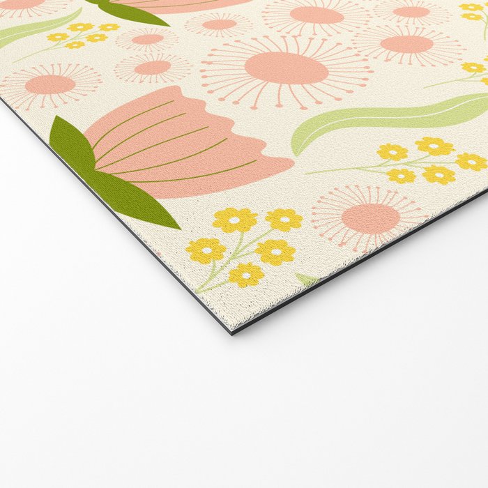 Peach pink flowers pattern Welcome Mat Gallery Image 2