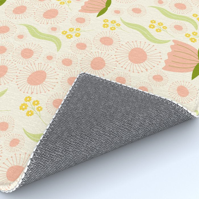 Peach pink flowers pattern Rug Gallery Image 4