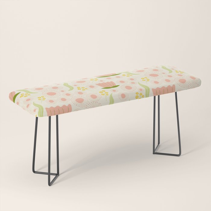 Peach pink flowers pattern Bench Gallery Image 1