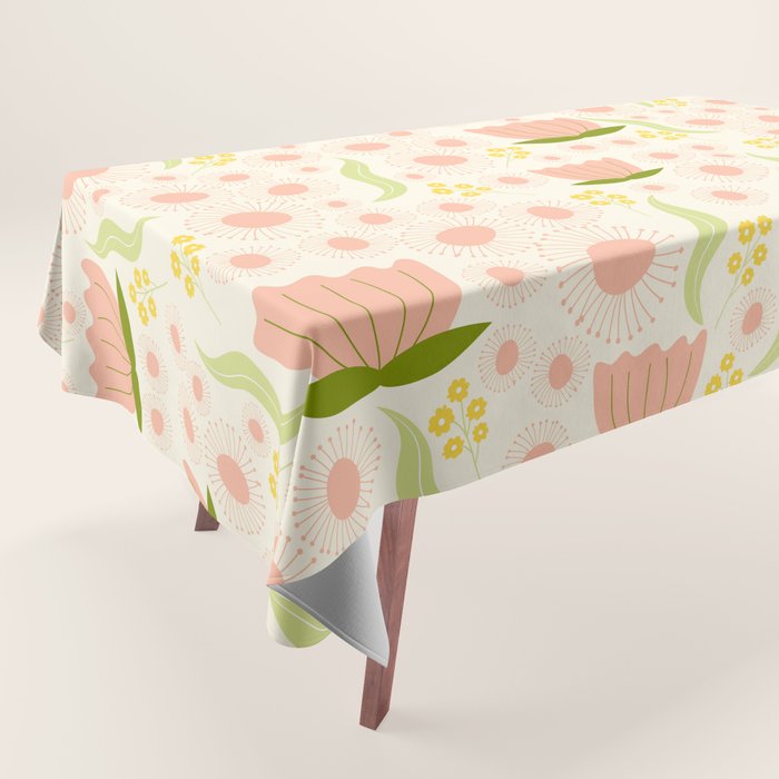 Peach pink flowers pattern Tablecloth Gallery Image 1