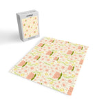 Peach pink flowers pattern Jigsaw Puzzle Gallery Image 2