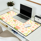 Peach pink flowers pattern Desk Mat Gallery Image 2