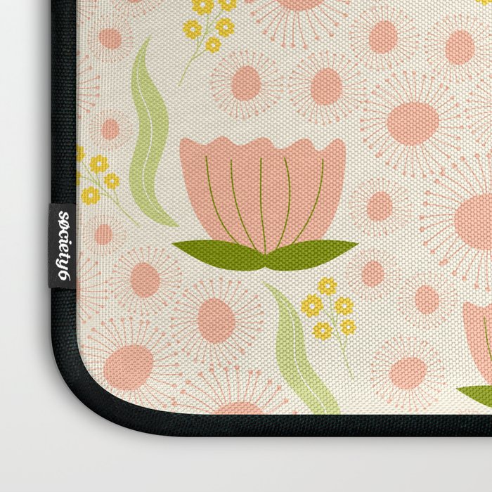 Peach pink flowers pattern Laptop Sleeve Gallery Image 3