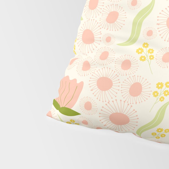 Peach pink flowers pattern Pillow Sham Gallery Image 4