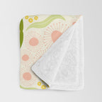 Peach pink flowers pattern Throw Blanket Gallery Image 3