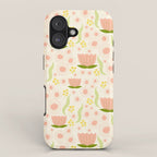 Peach pink flowers pattern iPhone Case Gallery Image 1