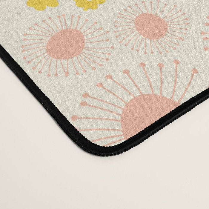 Peach pink flowers pattern Desk Mat Gallery Image 4