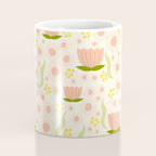 Peach pink flowers pattern Coffee Mug Gallery Image 4